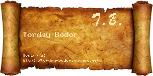 Torday Bodor névjegykártya